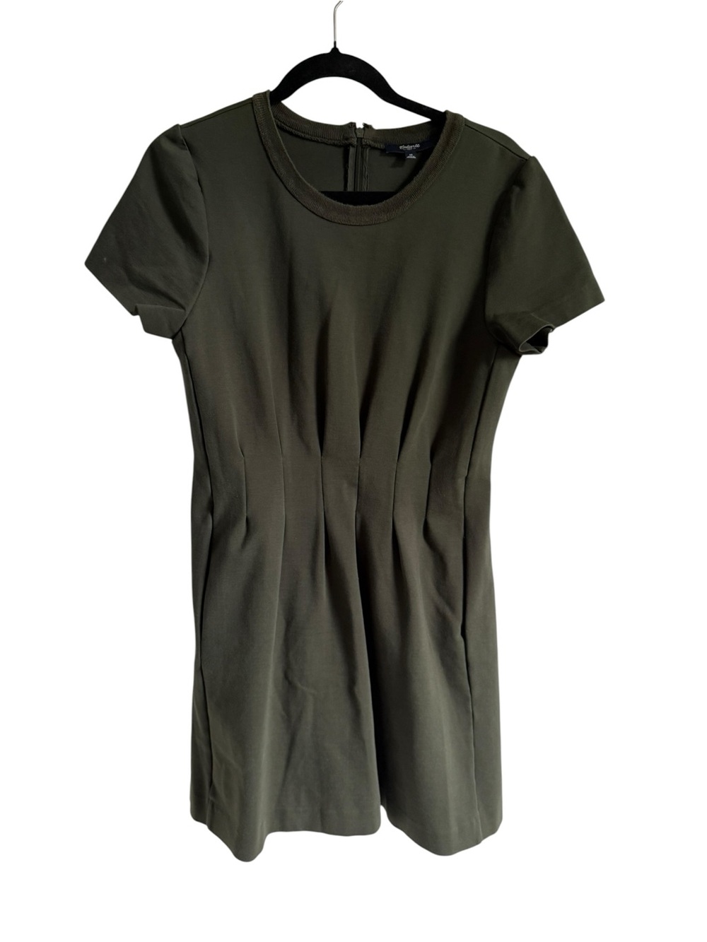 Madewell Parkline Olive Green Short Sleeve Fit-and-Flare Dress, Size 10